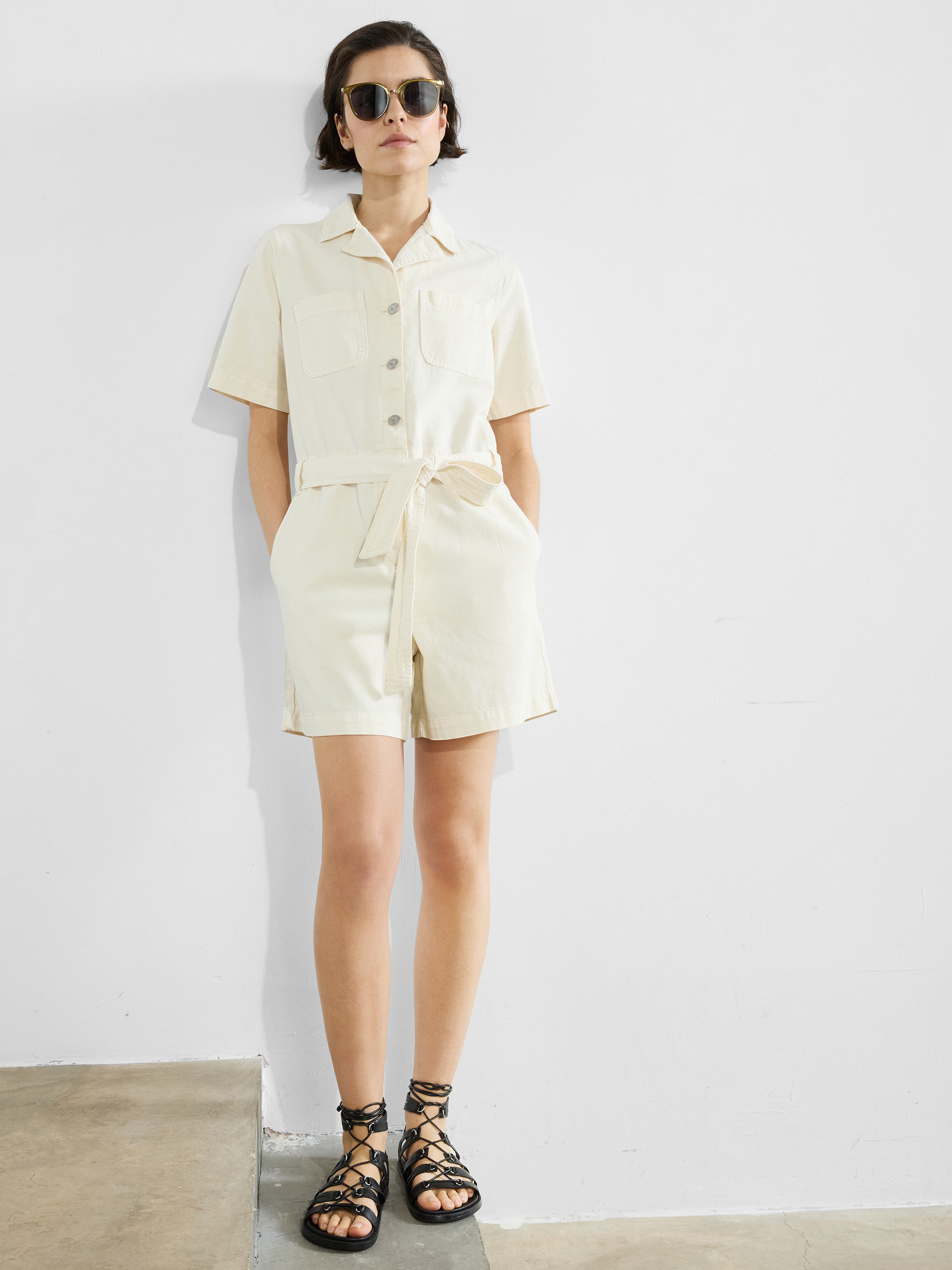 Dana Denim Short Sleeve Playsuit