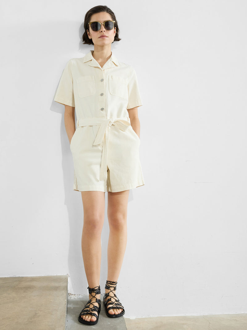 Dana Denim Short Sleeve Playsuit
