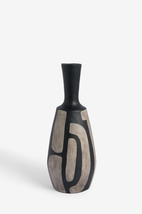 Hand Painted Papier Mache Vase