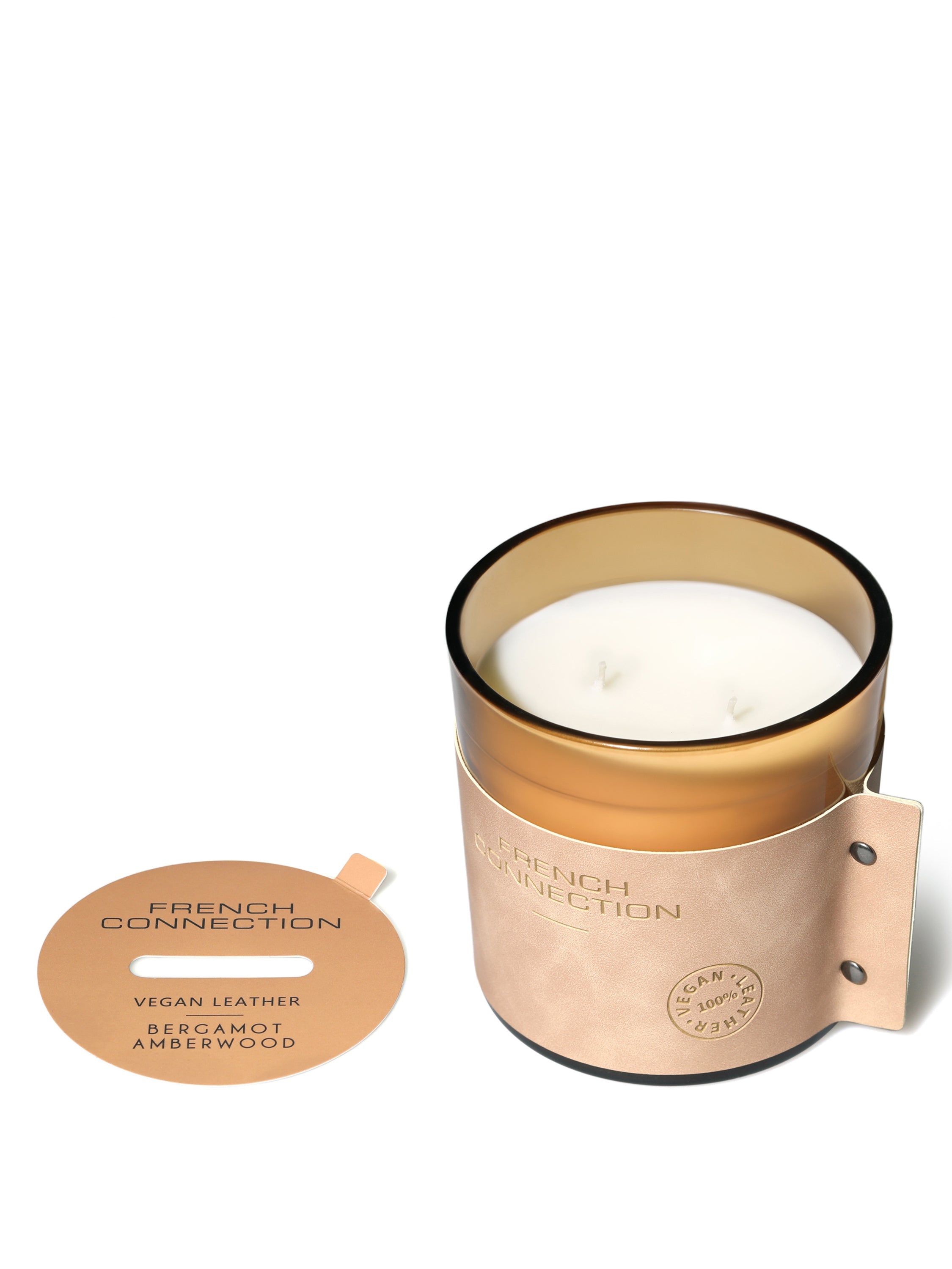 Bergamot & Amberwood Vegan Leather Candle