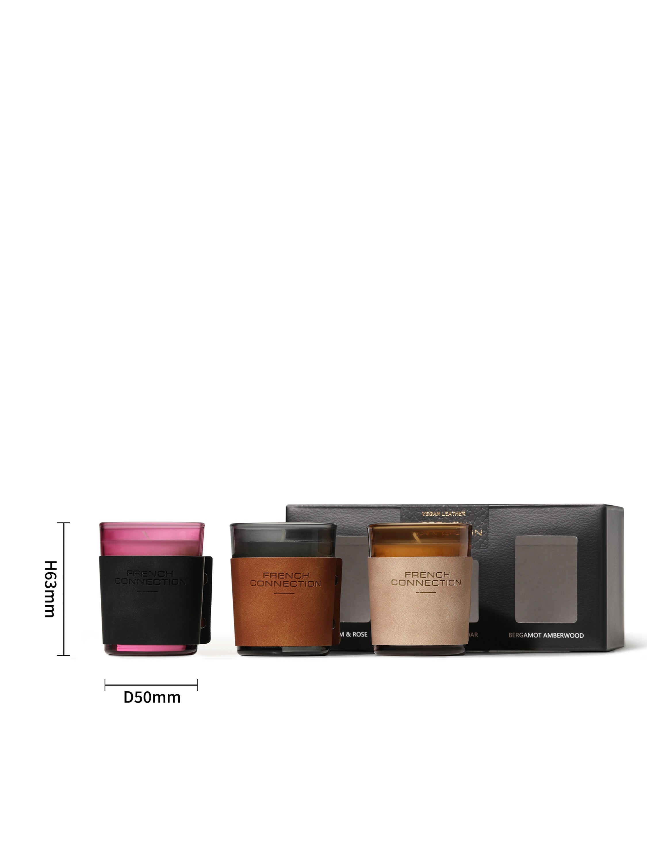 Vegan Leather Candle Set (3 Pieces)
