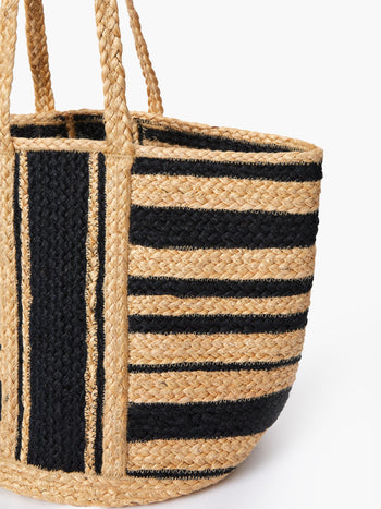 Raffia Stripes Beach Bag