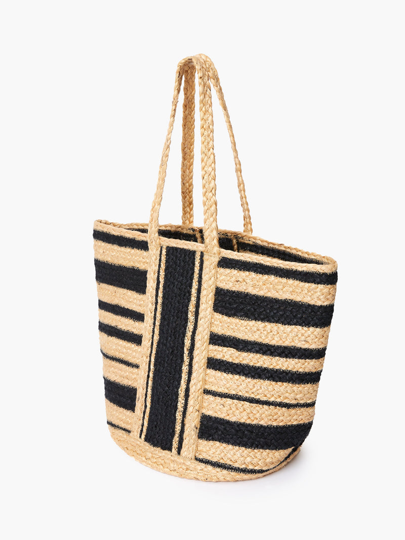 Raffia Stripes Beach Bag