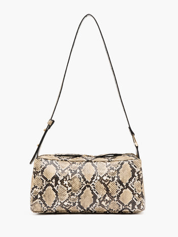 Snakeskin Handle Baguette Bag
