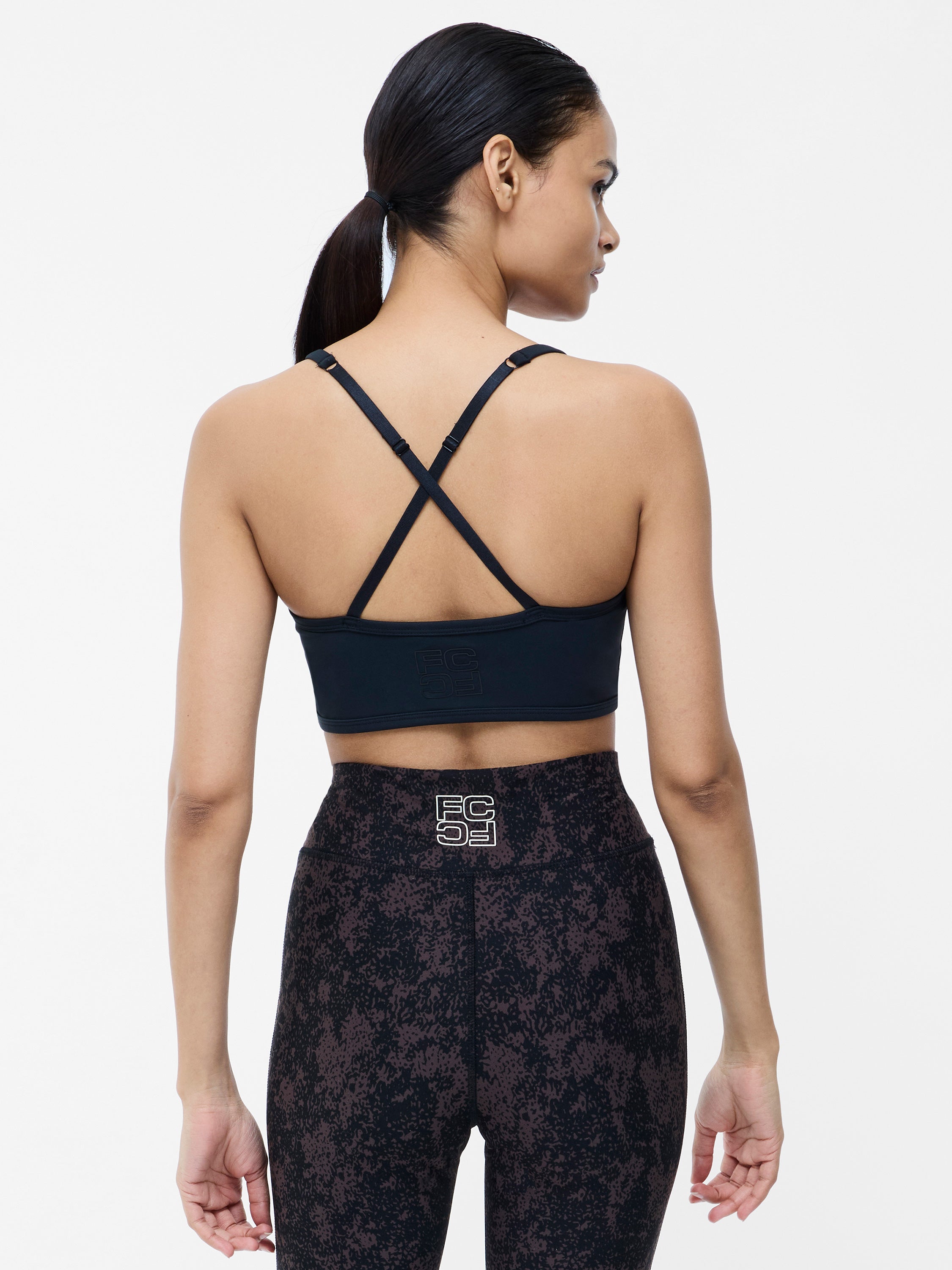 Black Yoga Ruched Sports Bra