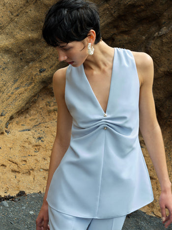 Arlette Sleeveless V Neck Top