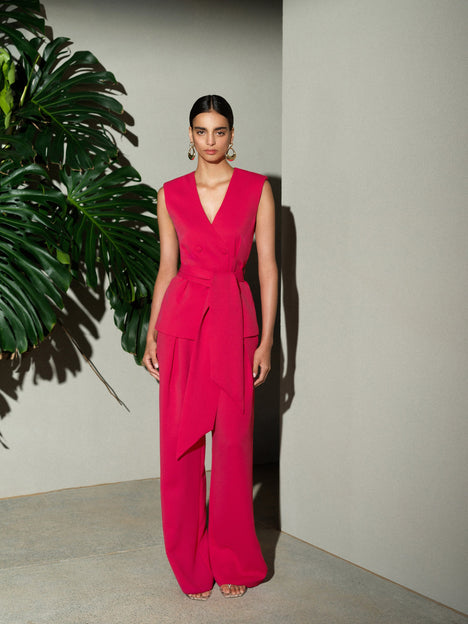 Tiana Self Tie V Neck Waistcoat