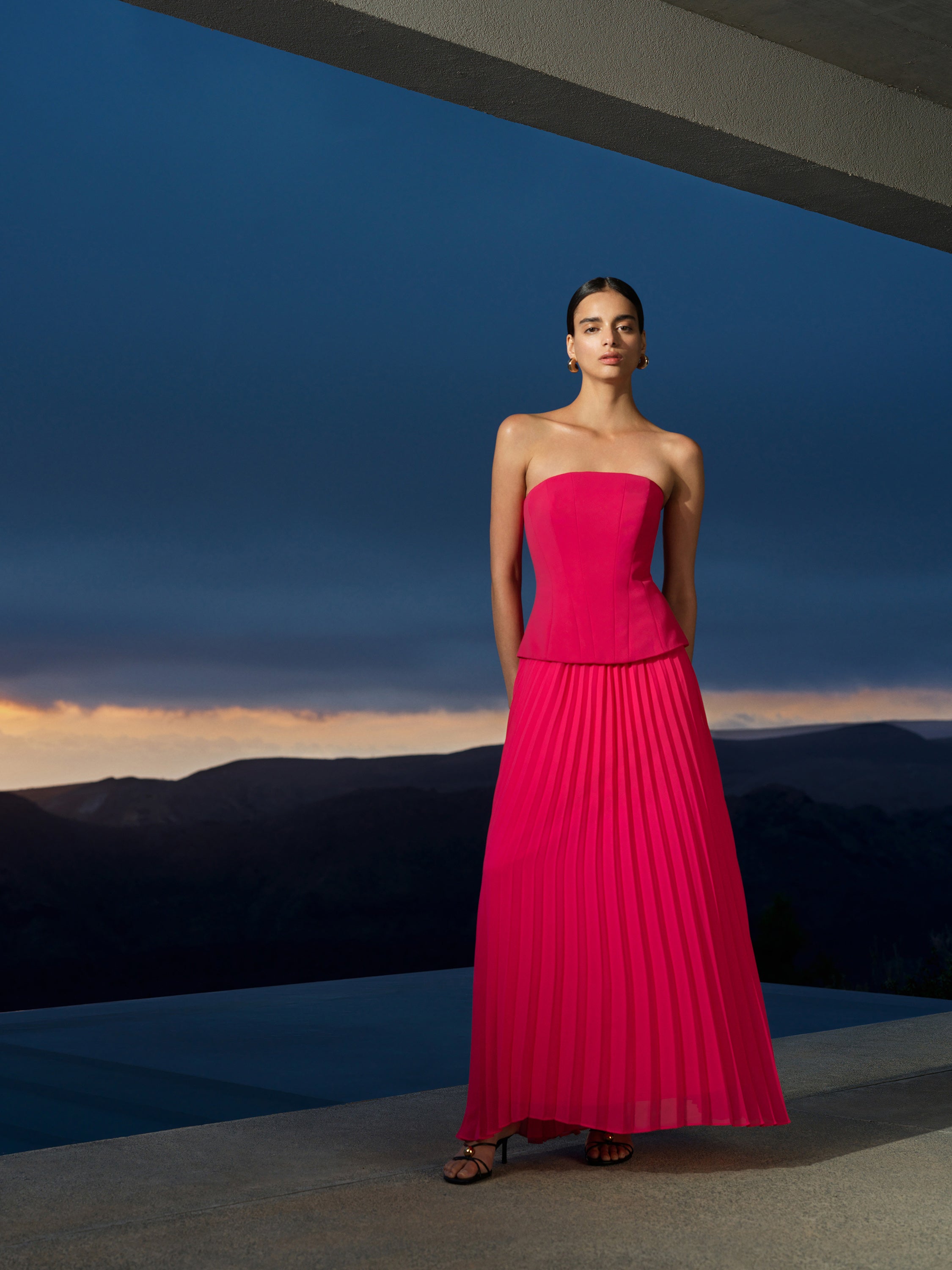 Tiana Georgette Corset Maxi Dress