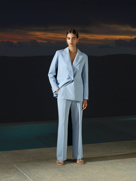 Sammie Tailored Light Blue Straight Leg Trousers