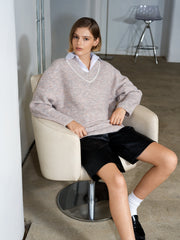 Kezia Recycled Vertical V Neck Jumper
