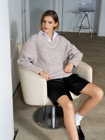 Kezia Recycled Vertical V Neck Jumper