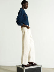 Dallas Denim Clean Waist Cream Straight Leg Jeans