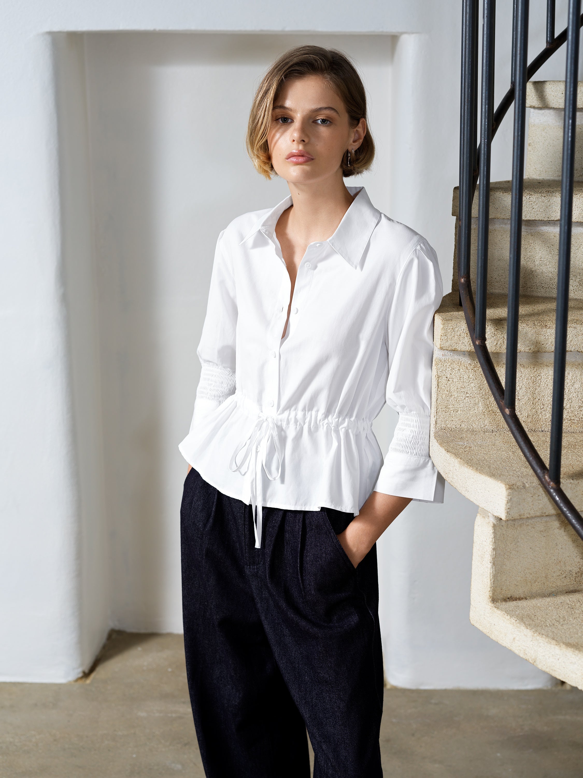 Era Poplin Collared Top