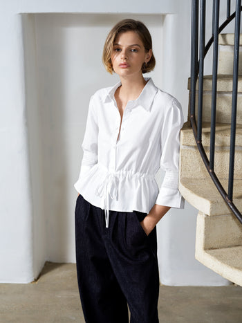 Era Poplin Collared Top