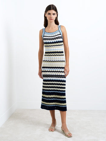 Striped London Knit Midi Dress