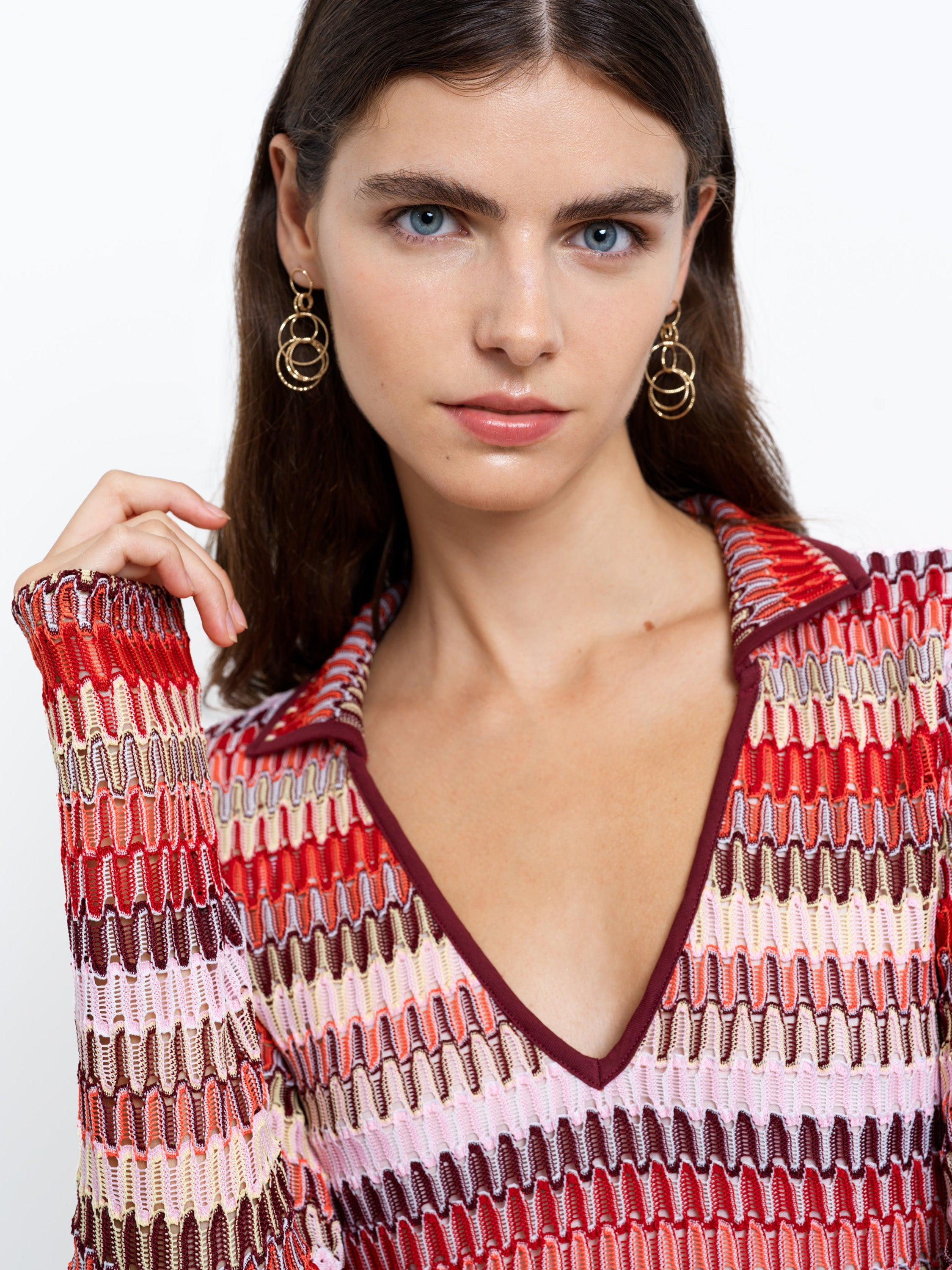 Charleen Crochet Striped Mini Dress