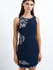 Calissa Floral Embroidered Navy Mini Dress