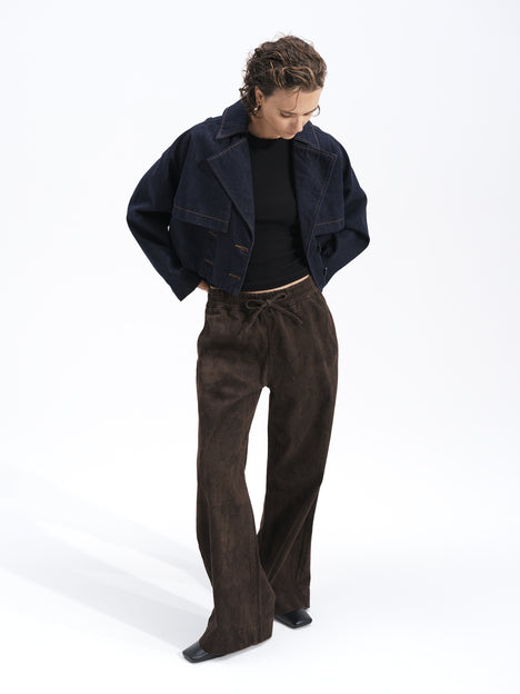Aussie Denim Cropped Trench Coat
