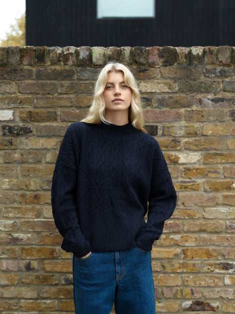 Tina Recycled Cable Knit Side Split Jumper