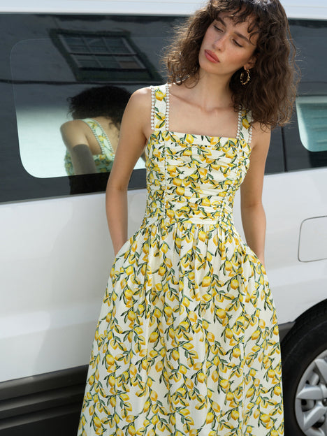 Citrus Barletta Ruched Midi Dress