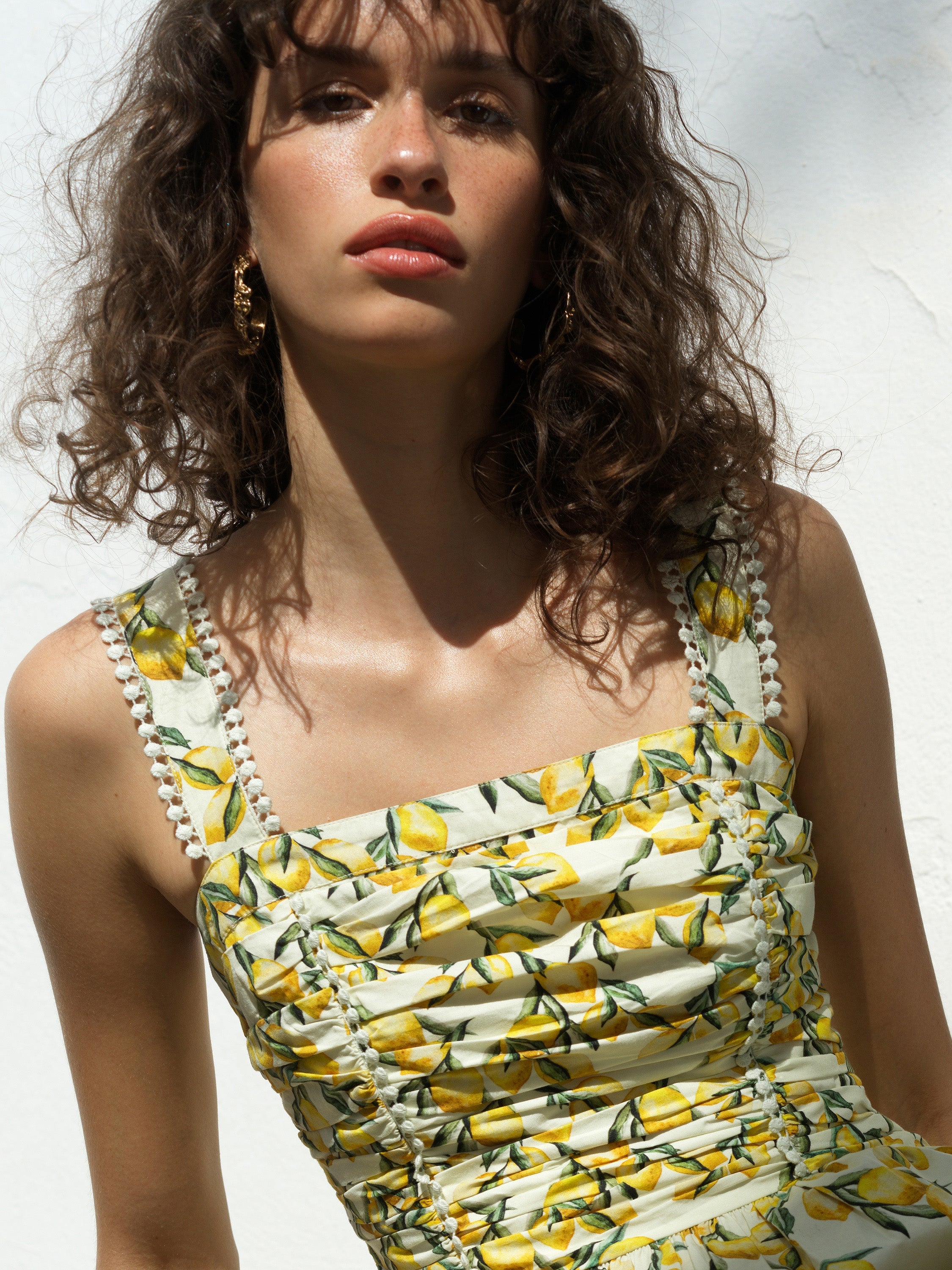 Citrus Barletta Ruched Midi Dress