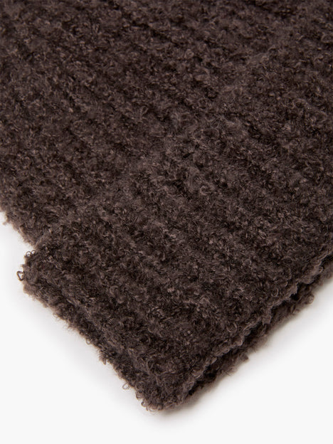 Chocolate Boucle Beanie Hat