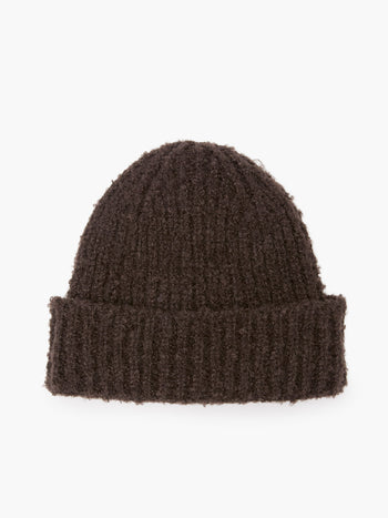 Chocolate Boucle Beanie Hat