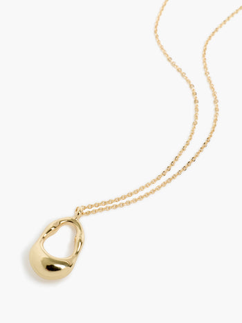 Molten Oval Pendant Necklace