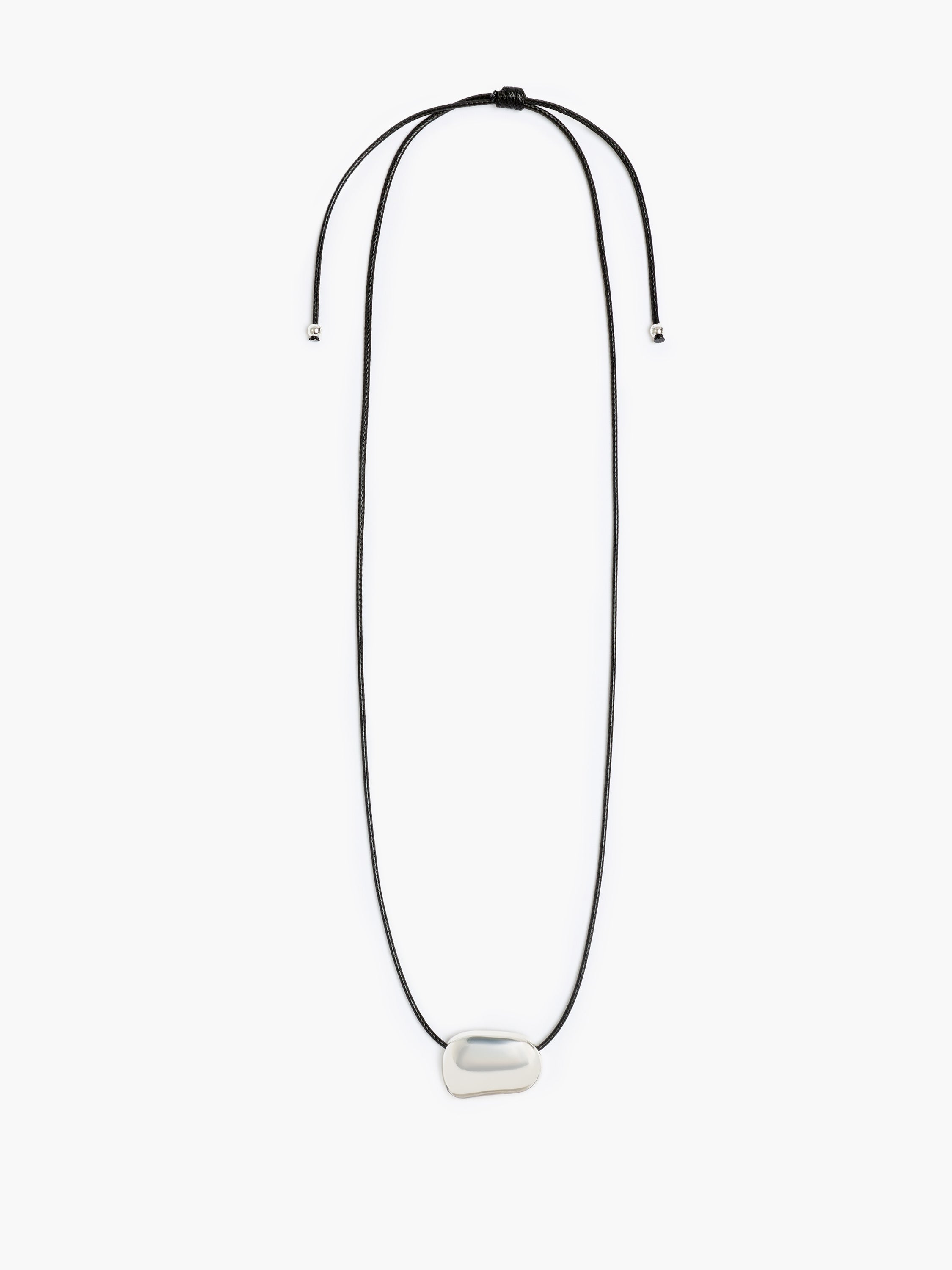 Pebble Black Tie Necklace