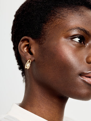 Diamante Half Hoop Earrings
