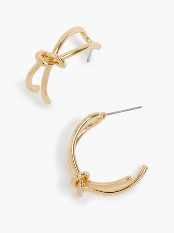 Knot Half Hoop Earrings