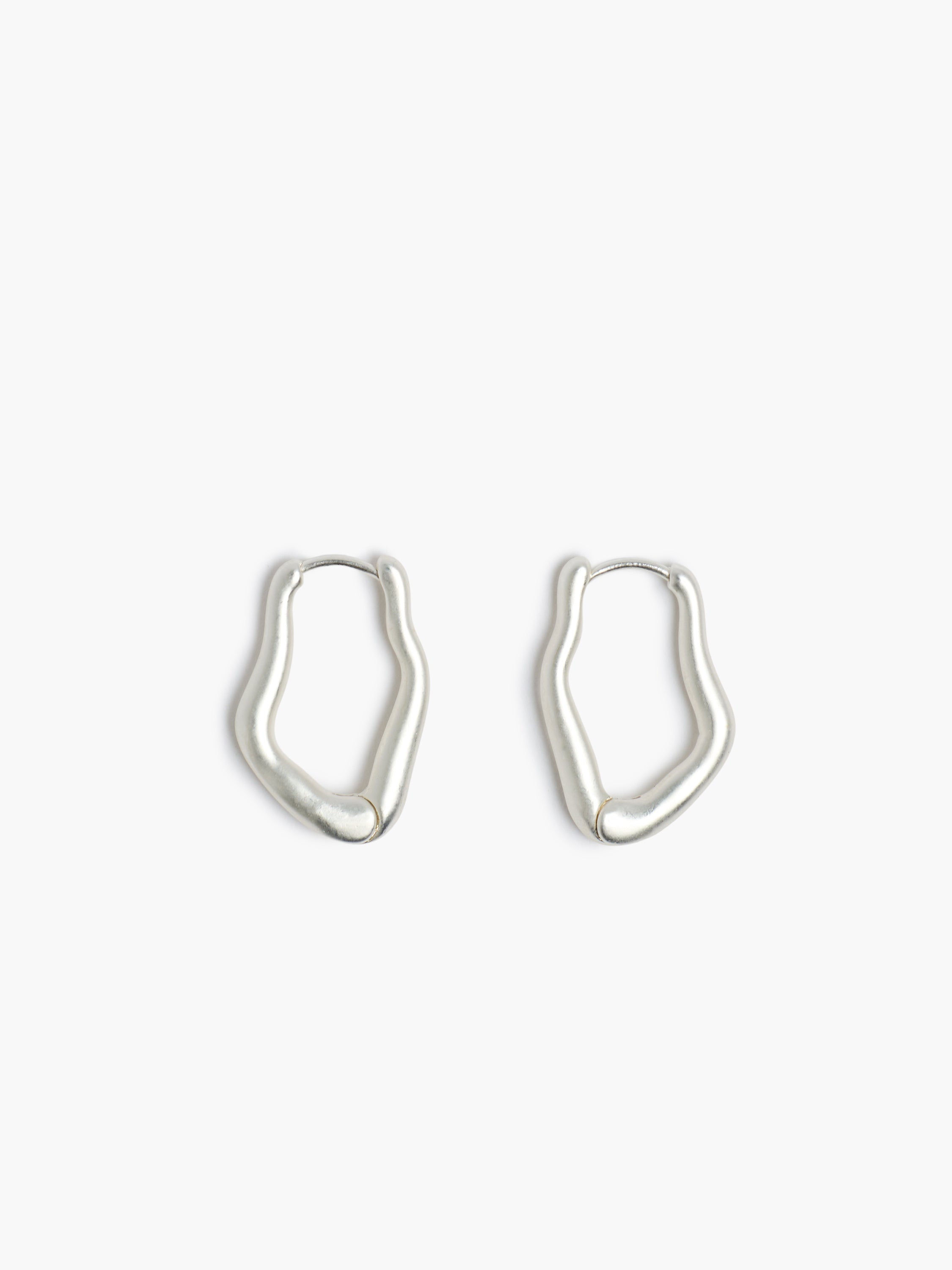 Silver Irregular Hoop Earrings