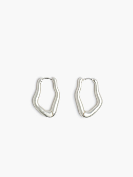 Silver Irregular Hoop Earrings
