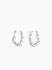 Silver Irregular Hoop Earrings