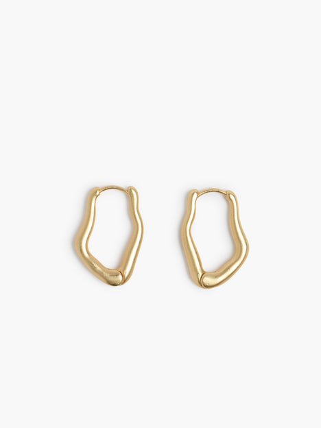 Gold Irregular Hoop Earrings