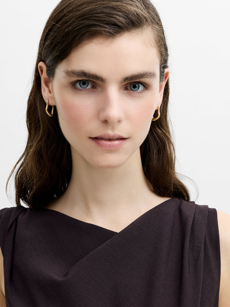 Gold Irregular Hoop Earrings