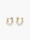 Mixed Bead Pearl Hoop Earrings