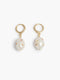 Pearl Pink Crystal Huggie Hoop Earrings