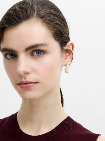 Double Pearl Drop Earrings