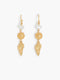 Gold Sea Charm Drop Hoop Earrings