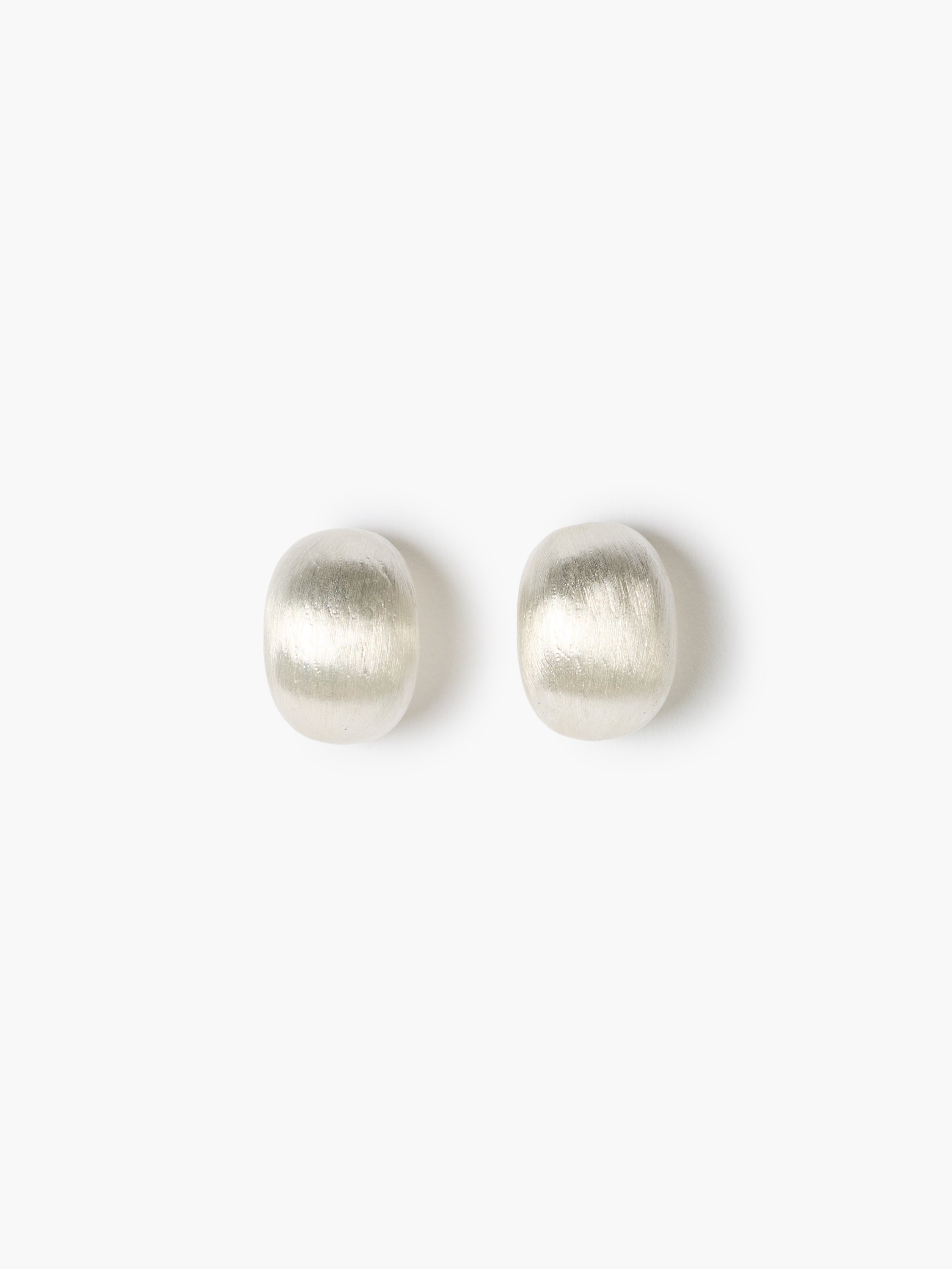 Silver Half Moon Brushed Hoop Earrings
