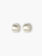 Silver Half Moon Brushed Hoop Earrings
