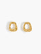Gold Molten Ring Stud Earrings