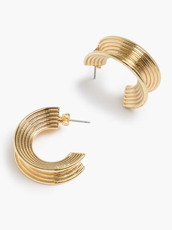 Ridged Half Hoop Earrings