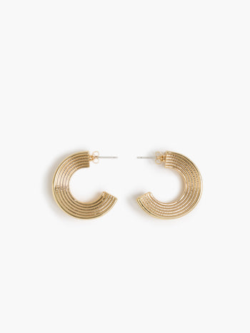 Ridged Half Hoop Earrings