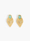 Gold Vintage Style Feather Stud Earrings