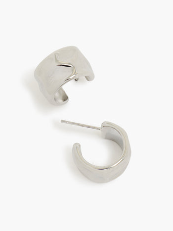 Silver Chunky Hoop Earrings