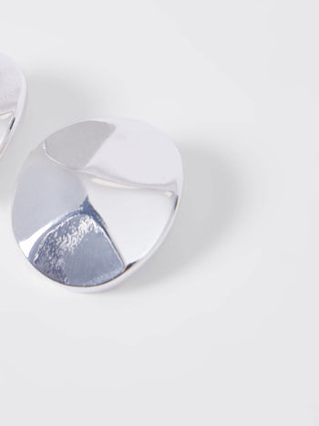 Hammered Circular Disc Stud Earrings