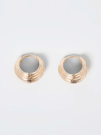 Ridged Huggie Hoop Earrings