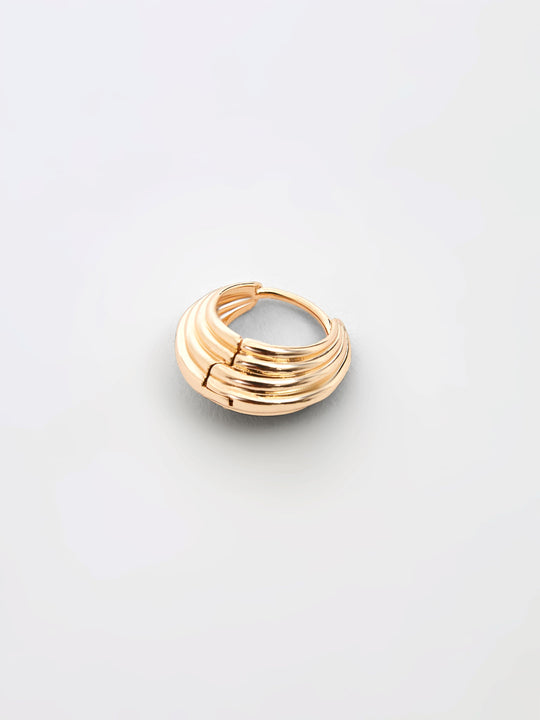 Ridged Huggie Hoop Earrings